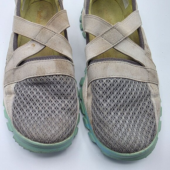 Timberland Garrison Trail Women Size 8.5 Grey Turquoise Slip On Sandals Sneakers - Picture 10 of 13